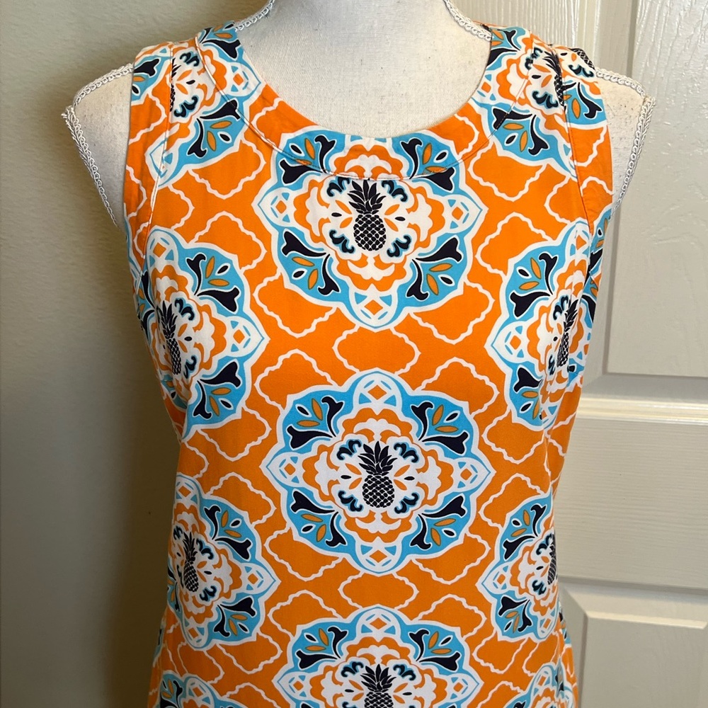 Crown & Ivy Sleeveless Pineapple Print Midi Dress